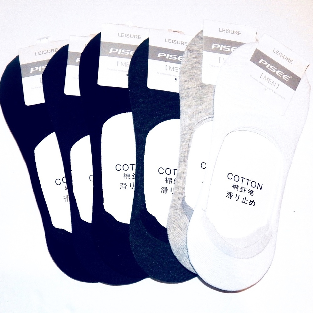 Set Of Pisee Mens No Show Liner Socks. 6PK.